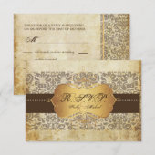 PixDezines Fidora Damask RSVP-kaarten RSVP Kaartje (Voorkant / Achterkant)