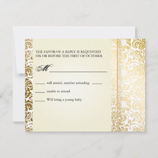 PixDezines Fidora Damask RSVP-kaarten, vereisen 5x RSVP Kaartje (Achterkant)