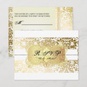 PixDezines Fidora Damask RSVP-kaarten, vereisen 5x RSVP Kaartje (Voorkant / Achterkant)