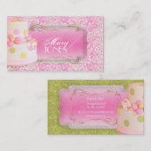 PixDezines Fidora  Damask, Trouwtaart Visitekaartje (Voorkant / Achterkant)