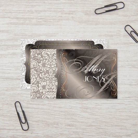 PixDezines Fidora Damask Visitekaartje (Voorkant / Achterkant in situ)