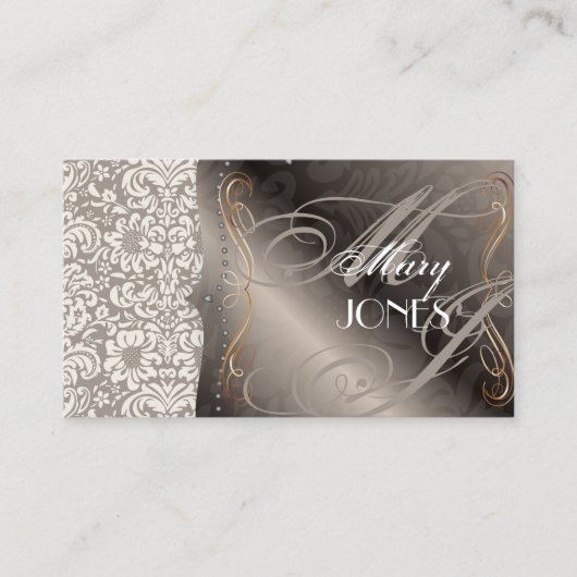 PixDezines Fidora  Damask Visitekaartje (Voorkant)