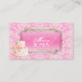 PixDezines Fidora Damask, Wedding Cake Visitekaartje (Voorkant)