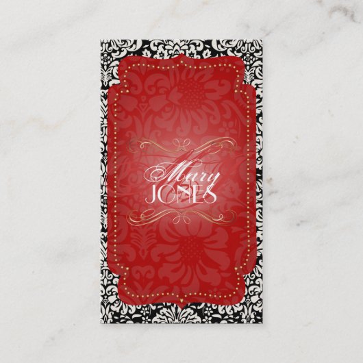 PixDezines Fidora Vintage Damask Visitekaartje (Voorkant)