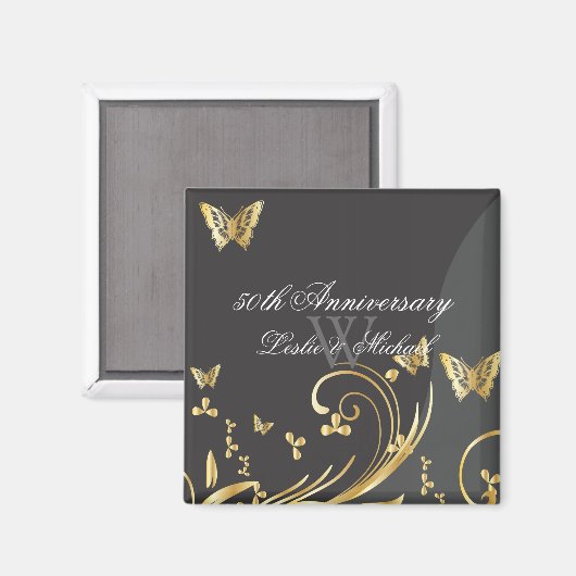 PixDezines filigraan wervelt+vlinders/diy letterty Magneet (Voorkant / Achterkant)