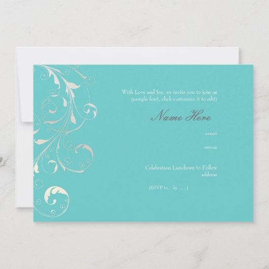 PixDezines filigree swirls/diy achtergrondkleur Kaart (Achterkant)