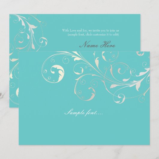 PixDezines filigree swirls/diy achtergrondkleur Kaart (Voorkant / Achterkant)