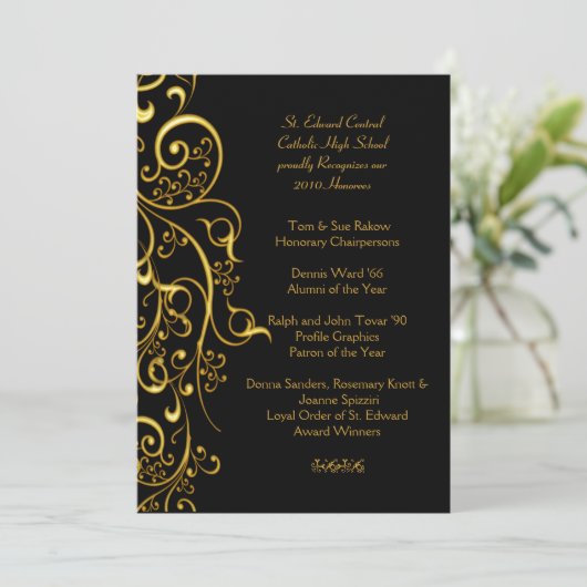 PixDezines FILIGREE SWIRLS / FAUX GOUD Kaart (Staand voorkant)