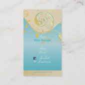 PixDezines Filigree+swirls/gold+blue/DIY Visitekaartje (Achterkant)