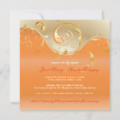 PixDezines Filigree+swirls/Gold+oranje/diy events Kaart (Achterkant)