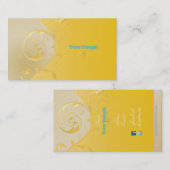 PixDezines Filigree+swirls/goud+geel/DIY Visitekaartje (Voorkant / Achterkant)