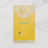 PixDezines Filigree+swirls/goud+geel/DIY Visitekaartje (Achterkant)