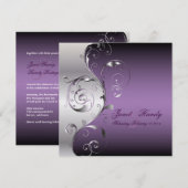 PixDezines Filigree+swirls/zilver+lavender Kaart (Voorkant / Achterkant)