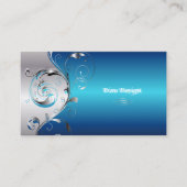 PixDezines Filigree+swirls/zilverblauw Visitekaartje (Voorkant)