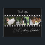 PixDezines FILMSTRIP TROUWFOTO'S BEDANKT Briefkaart<br><div class="desc">PixDezines filmstrip met uw evenementenfoto's, men kan monogram toevoegen. DIY-lettertypen, de kleur van de lettertypen en de achtergrondkleur op omgekeerd. Deel uw trouwfoto's, baby shower, enz. Voor het beste resultaat, ga naar afbeelding laag, selecteer "Geavanceerde opties" voor het formaat, het wijzigen van de toon van uw foto's. Een leuke manier...</div>