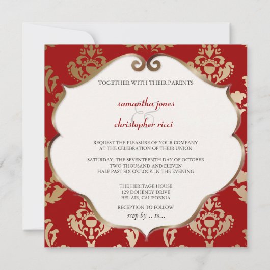 PixDezines Firenze Damask Kaart (Achterkant)