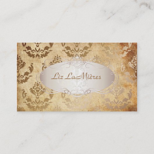 PixDezines firenze damast/faux perkament Visitekaartje (Voorkant)