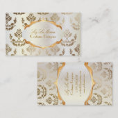 PixDezines firenze damast/koper+parel Visitekaartje (Voorkant / Achterkant)