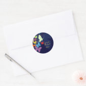 PixDezines fladderen door Ronde Sticker (Envelop)