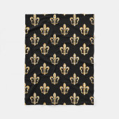 PixDezines fleur de lis/black/gold Fleece Deken (Voorkant)