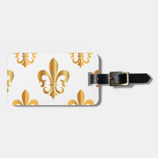 PixDezines fleur de lis/faux gold/DIY achtergrond Bagagelabel (Voorkant horizontaal)