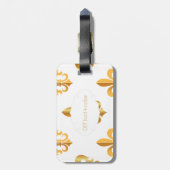PixDezines fleur de lis/faux gold/DIY achtergrond Bagagelabel (Achterkant verticaal)