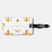 PixDezines fleur de lis/faux gold/DIY achtergrond Bagagelabel (Achterkant horizontaal)