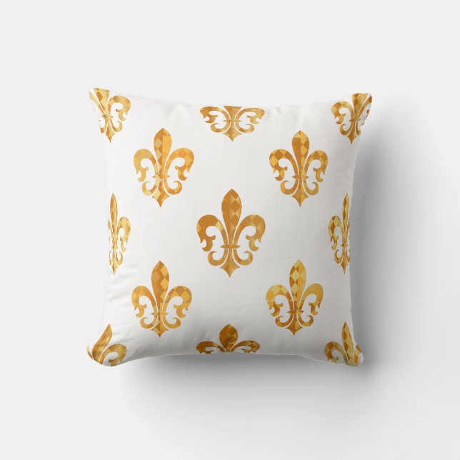 PixDezines fleur de lis/goud/zwart/DIY-achtergrond Kussen (Voorkant)
