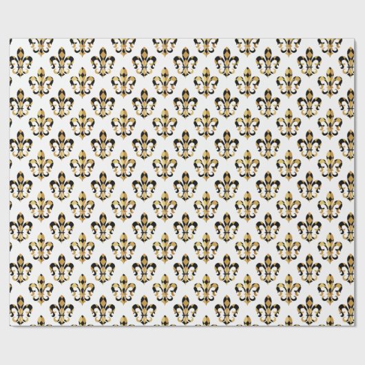PixDezines fleur de lis/harlequin/black/goud Cadeaupapier (Vlak)
