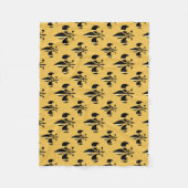 PixDezines fleur de lis/zwart/goud Fleece Deken (Voorkant)