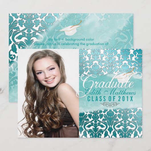 PixDezines flora damask/2014 afstuderen/foto Kaart (Voorkant / Achterkant)