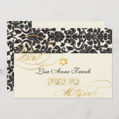 PixDezines Flora Damask, Bat Mitzvah/DIY kleur Kaart (Voorkant / Achterkant)