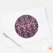 PixDezines Flora Damask, DIY achtergrond/roze Ronde Sticker (Envelop)