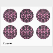 PixDezines Flora Damask, DIY achtergrond/roze Ronde Sticker (Vel)
