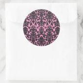 PixDezines Flora Damask, DIY achtergrond/roze Ronde Sticker (Tas)
