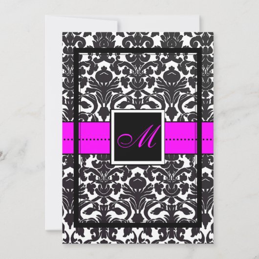 PixDezines Flora Damask/DIY color/neon roze Kaart (Voorkant)
