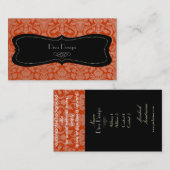 PixDezines flora damask/diy oranje spice Visitekaartje (Voorkant / Achterkant)