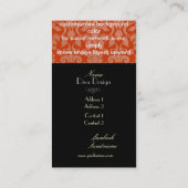 PixDezines flora damask/diy oranje spice Visitekaartje (Achterkant)