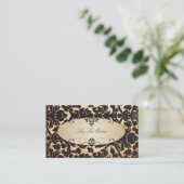 PixDezines  flora damask/faux parchment Visitekaartje (Staand voorkant)