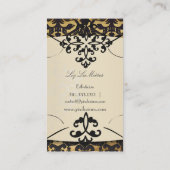 PixDezines  flora damask/faux parchment Visitekaartje (Achterkant)