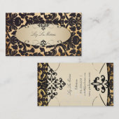 PixDezines  flora damask/faux parchment Visitekaartje (Voorkant / Achterkant)