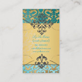 PixDezines  flora damask/faux parchment Visitekaartje (Achterkant)