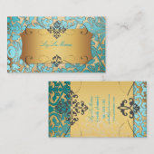 PixDezines  flora damask/faux parchment Visitekaartje (Voorkant / Achterkant)