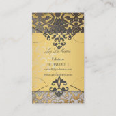 PixDezines  flora damask/faux parchment Visitekaartje (Achterkant)