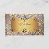 PixDezines  flora damask/faux parchment Visitekaartje (Voorkant)
