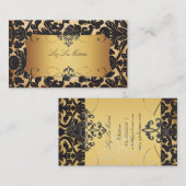 PixDezines FLORA DAMASK/FAUX PARCHMENT Visitekaartje (Voorkant / Achterkant)