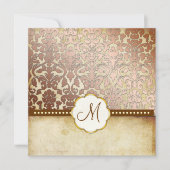 PixDezines Flora Damask Monogram Kaart (Voorkant)