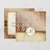 PixDezines  flora damask monogram Kaart (Voorkant / Achterkant)