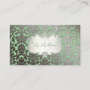 PixDezines flora damask/nep platinum/diy kleur Visitekaartje