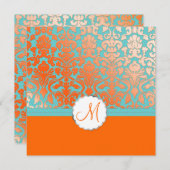 PixDezines Flora Damask/Oranje/diy background Kaart (Voorkant / Achterkant)